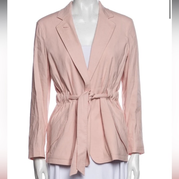 Rag & Bone S Linen Blazer Short Trench Coat Pastel Pink Easter Spring Jacket - Picture 2 of 14